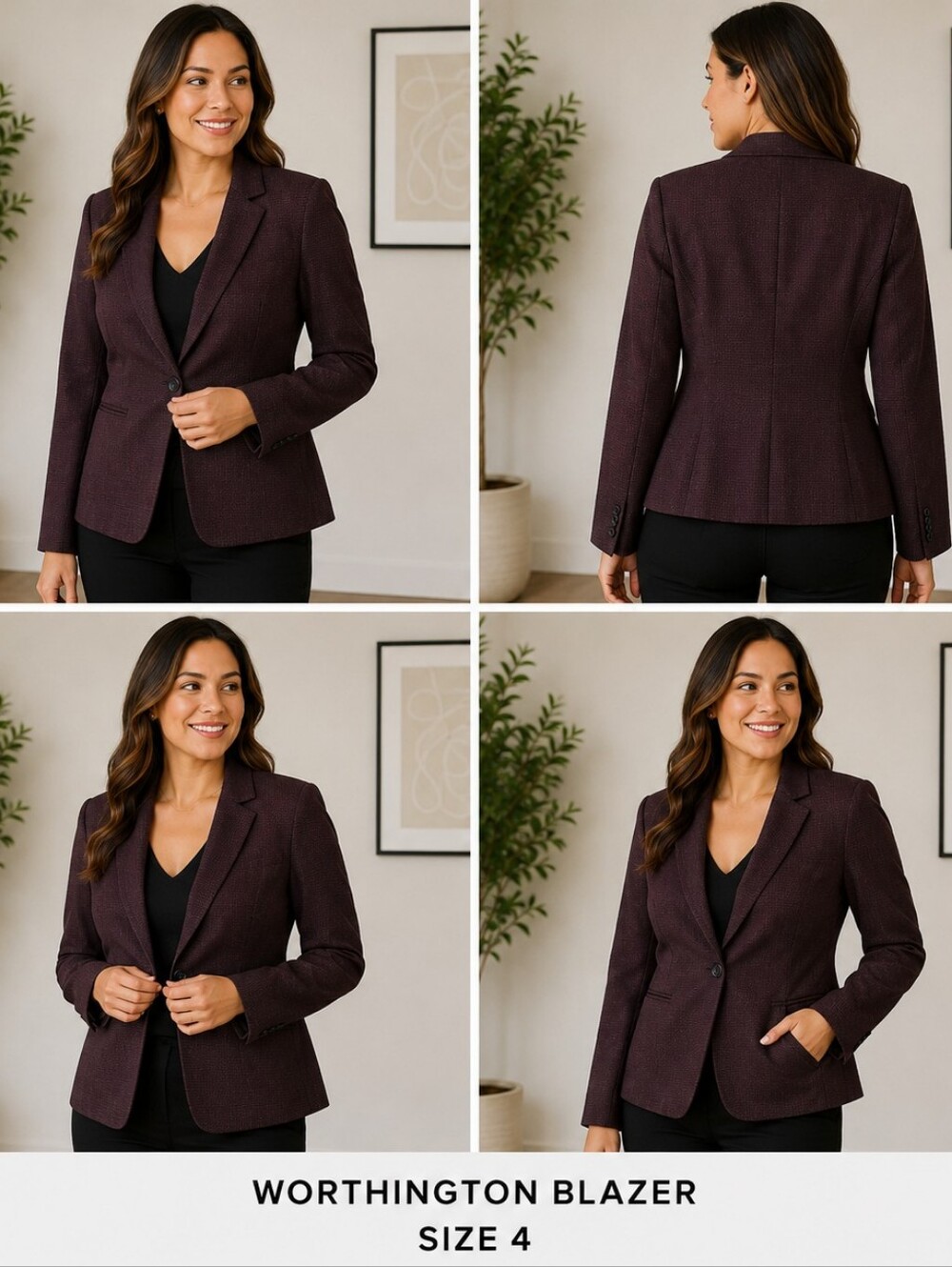 ✨ Worthington Burgundy Blazer | Size 4 ✨